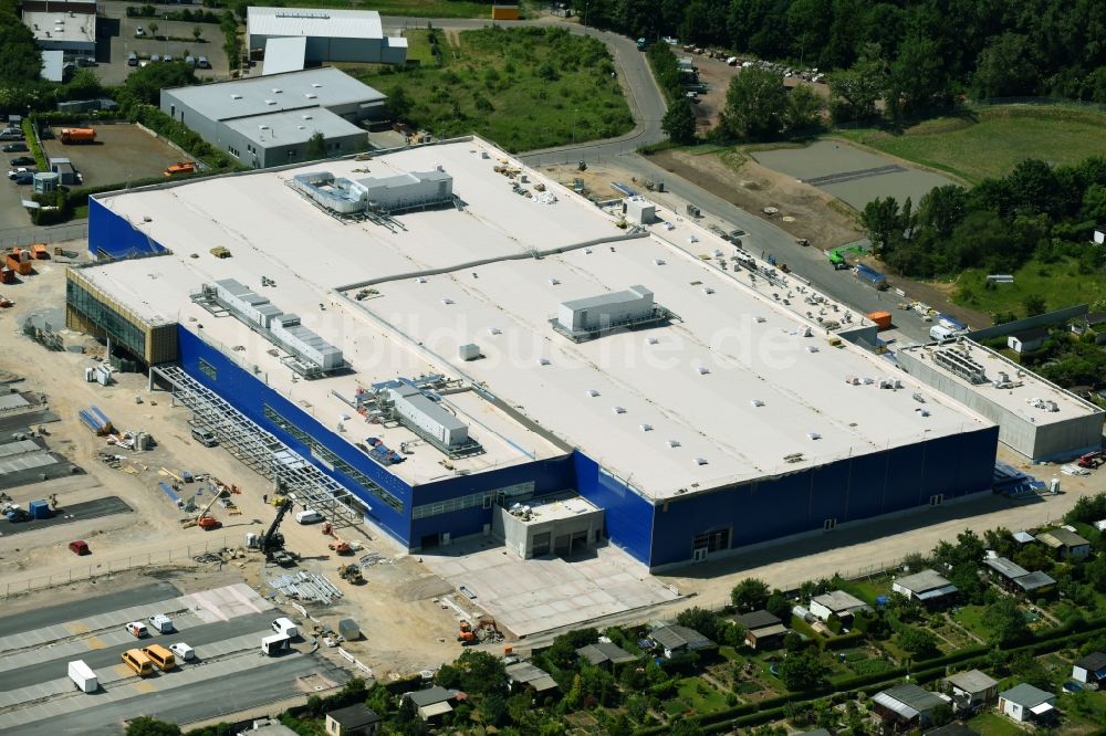Luftbild Magdeburg - Neubau eines IKEA- Einrichtungshauses - Möbelmarkt in Magdeburg im Bundesland Sachsen-Anhalt