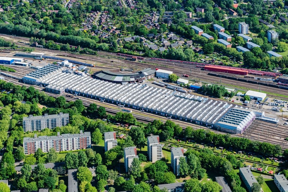 Luftbild Hamburg - Neubau der Instandhaltungswerkstatt und Ausbesserungswerk für Zug- Waggons im Ortsteil Eidelstedt in Hamburg, Deutschland