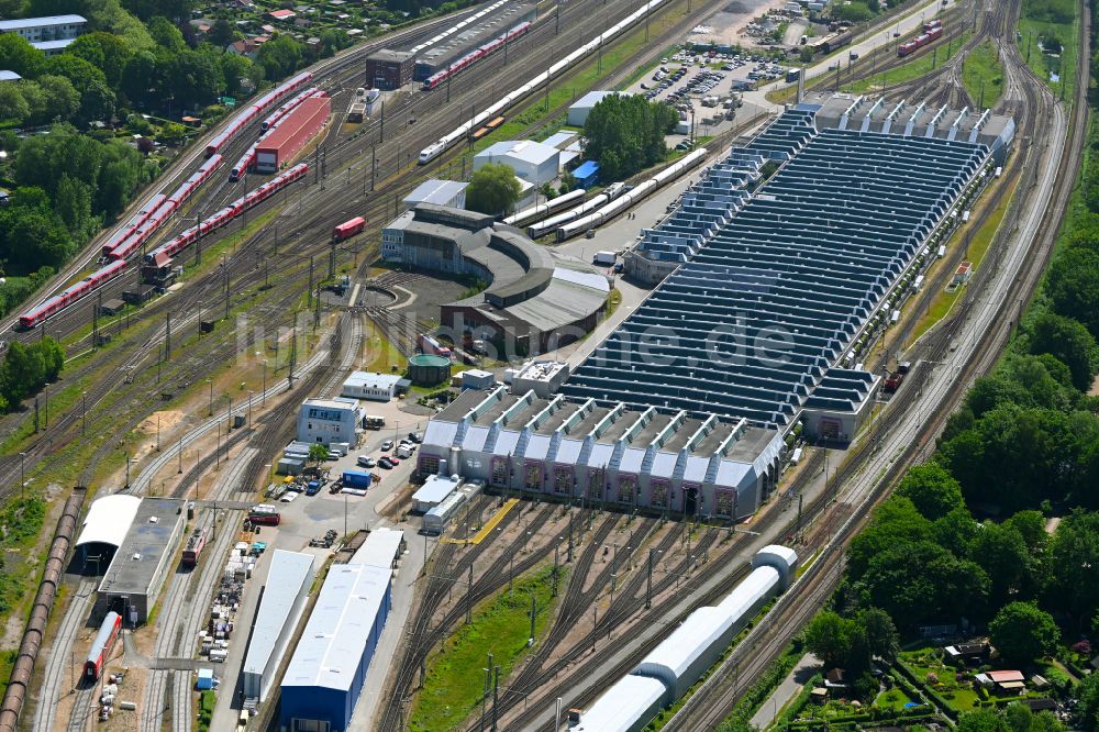 Luftbild Hamburg - Neubau der Instandhaltungswerkstatt und Ausbesserungswerk für Zug- Waggons im Ortsteil Eidelstedt in Hamburg, Deutschland