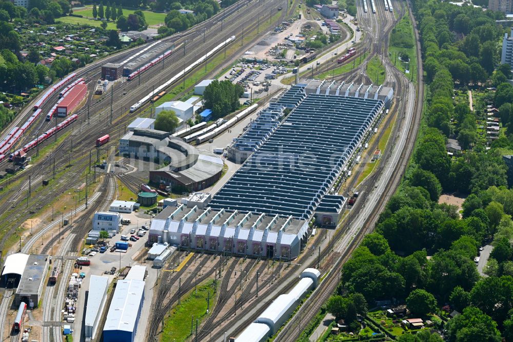Luftaufnahme Hamburg - Neubau der Instandhaltungswerkstatt und Ausbesserungswerk für Zug- Waggons im Ortsteil Eidelstedt in Hamburg, Deutschland