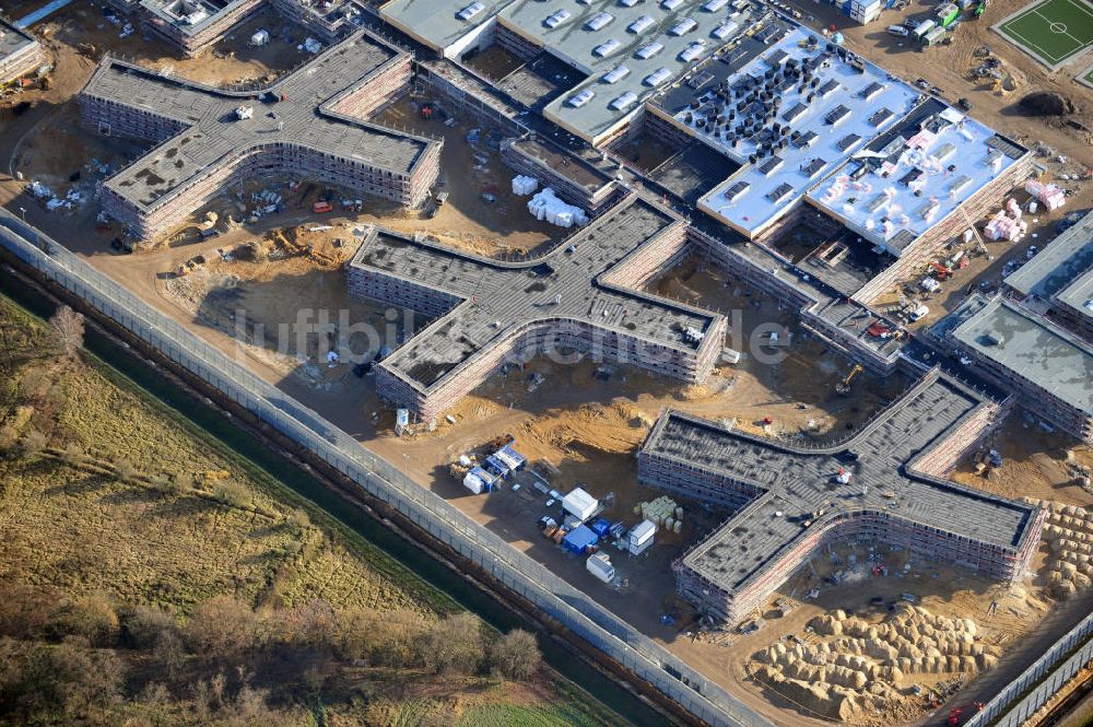 Luftaufnahme Großbeeren - Neubau der Justizvollzugsanstalt Heidering Großbeeren im Bundesland Brandenburg