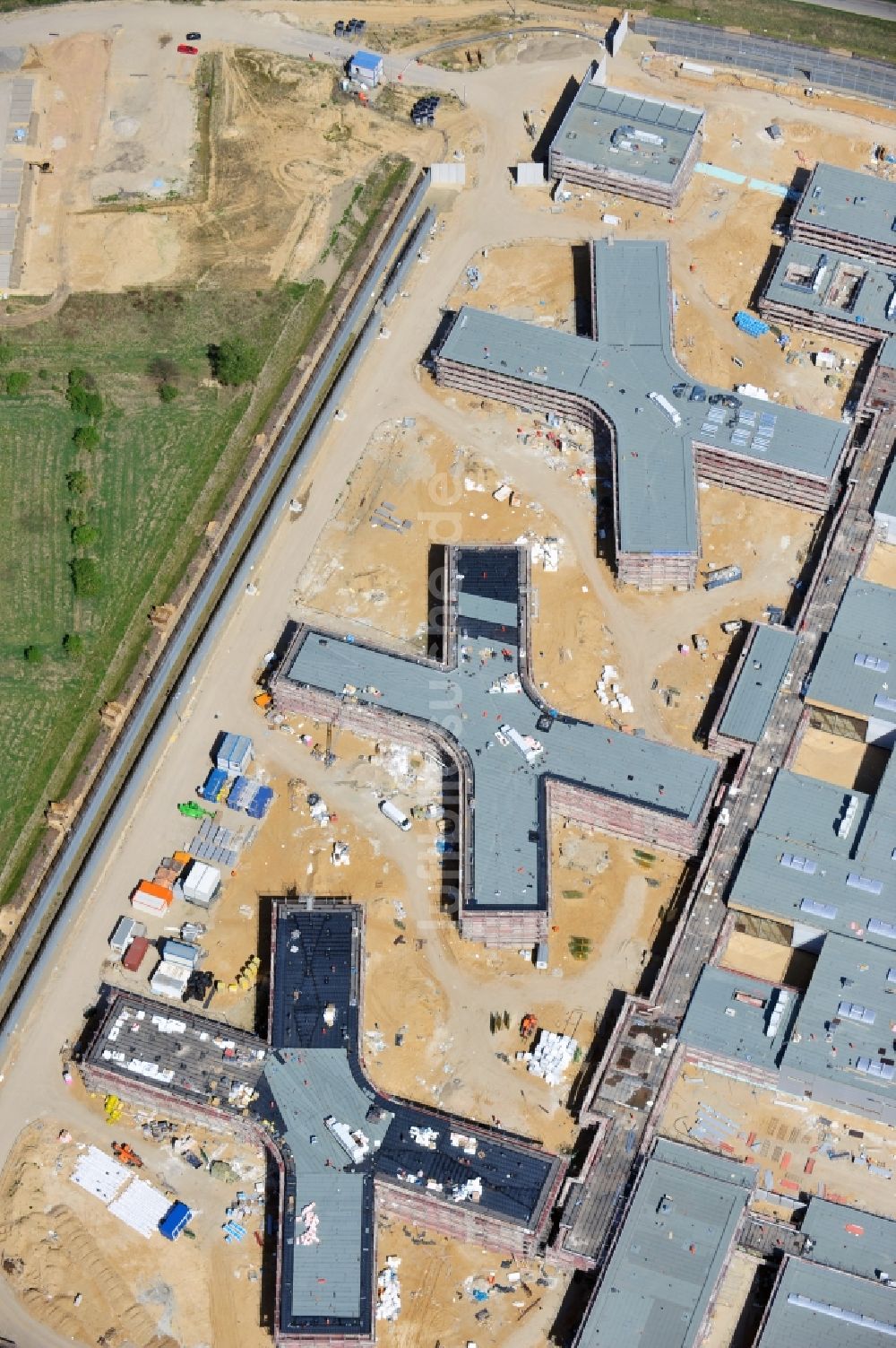 Luftbild Großbeeren - Neubau der Justizvollzugsanstalt Heidering Großbeeren im Bundesland Brandenburg