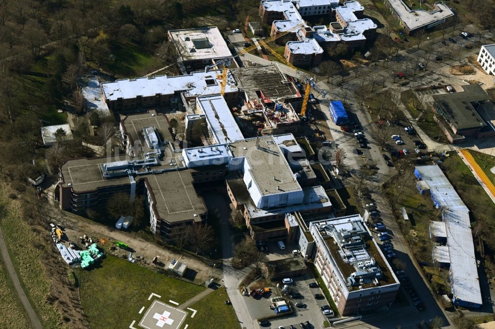 Hannover aus der Vogelperspektive: Neubau eines Klinik- Gebäudekomplexes in Hannover im Bundesland Niedersachsen, Deutschland