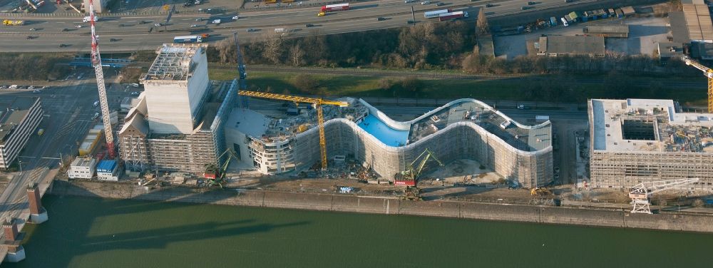 Duisburg von oben - Neubau des Landesarchiv NRW in Duisburg im Bundesland Nordrhein-Westfalen