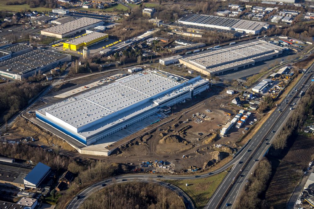 Luftbild Herne - Neubau des Lidl Hochregal- Lager-Gebäudekomplex und Logistikzentrum auf dem Gelände HerBo43 in Herne im Bundesland Nordrhein-Westfalen, Deutschland