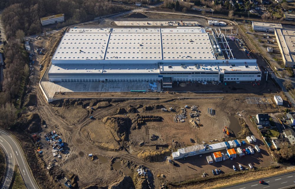 Luftaufnahme Herne - Neubau des Lidl Hochregal- Lager-Gebäudekomplex und Logistikzentrum auf dem Gelände HerBo43 in Herne im Bundesland Nordrhein-Westfalen, Deutschland