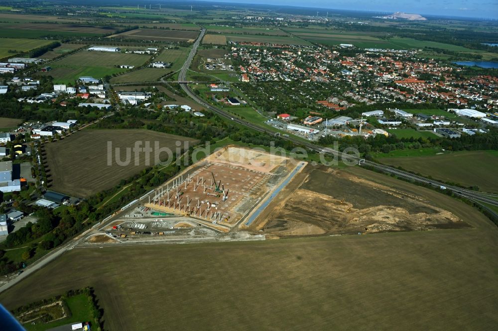 Luftaufnahme Barleben - Neubau des Logistikzentrums Baytree Logistics Properties LLP in Barleben im Bundesland Sachsen-Anhalt, Deutschland
