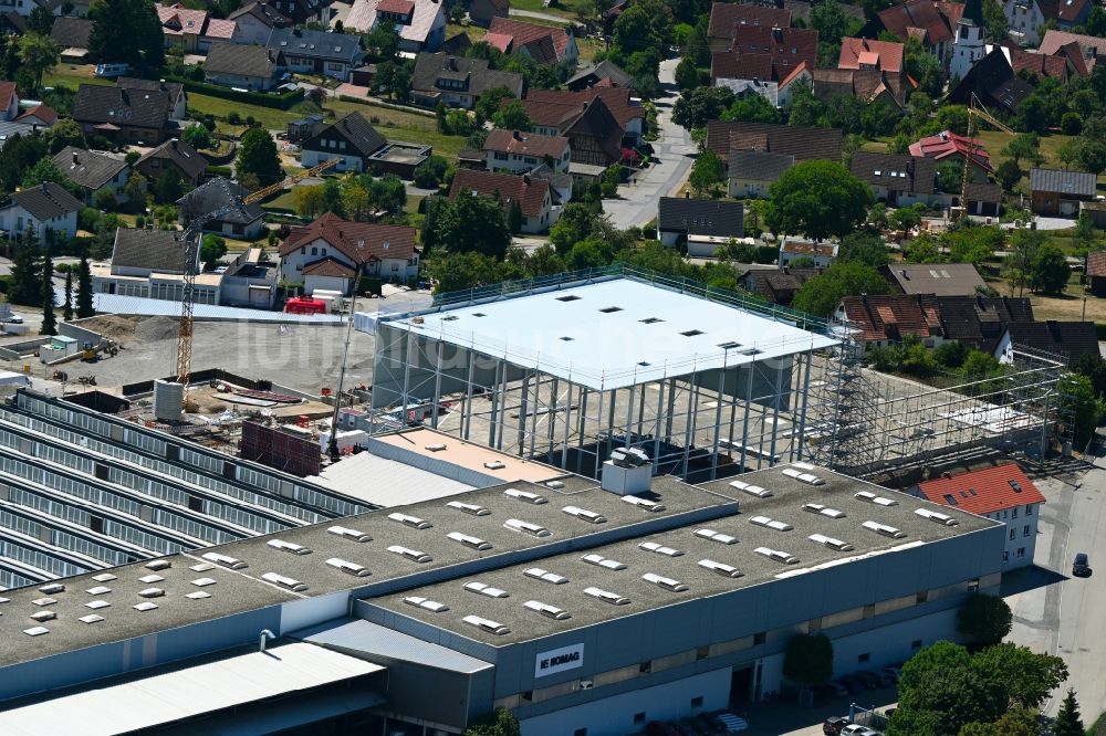 Schopfloch von oben - Neubau des Logistikzentrums und Bürogebäude auf dem Firmengelände der HOMAG GmbH in Schopfloch im Bundesland Baden-Württemberg, Deutschland