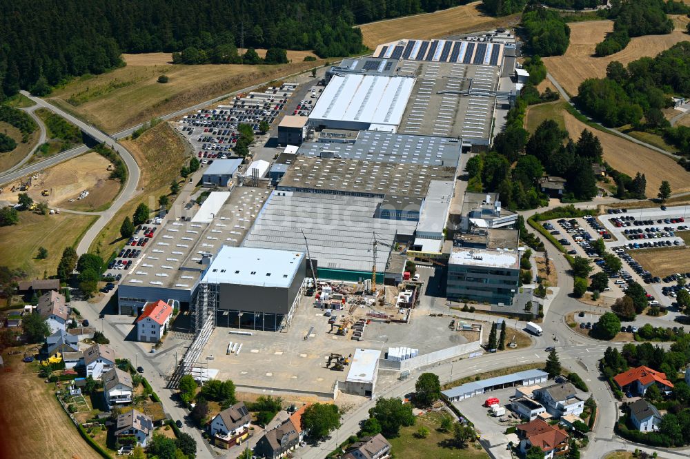 Schopfloch von oben - Neubau des Logistikzentrums und Bürogebäude auf dem Firmengelände der HOMAG GmbH in Schopfloch im Bundesland Baden-Württemberg, Deutschland