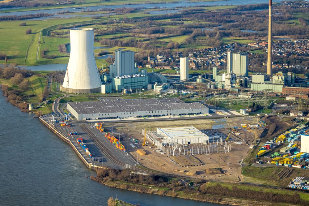 Luftaufnahme Duisburg - Neubau des Logistikzentrums in Duisburg im Bundesland Nordrhein-Westfalen, Deutschland