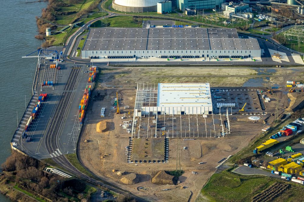Luftbild Duisburg - Neubau des Logistikzentrums in Duisburg im Bundesland Nordrhein-Westfalen, Deutschland