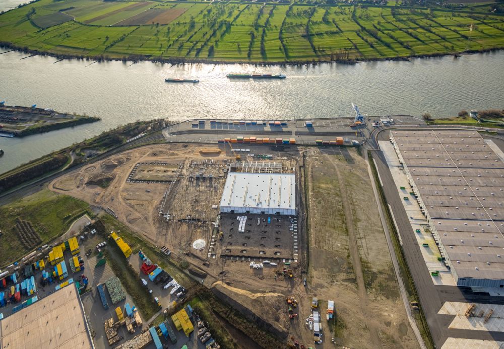 Luftbild Duisburg - Neubau des Logistikzentrums in Duisburg im Bundesland Nordrhein-Westfalen, Deutschland