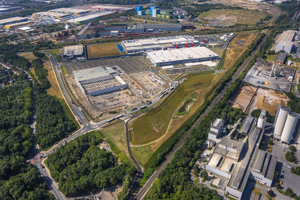 Luftaufnahme Dortmund - Neubau des Logistikzentrums auf dem ehemaligen Hoeschgelände in Dortmund im Bundesland Nordrhein-Westfalen, Deutschland