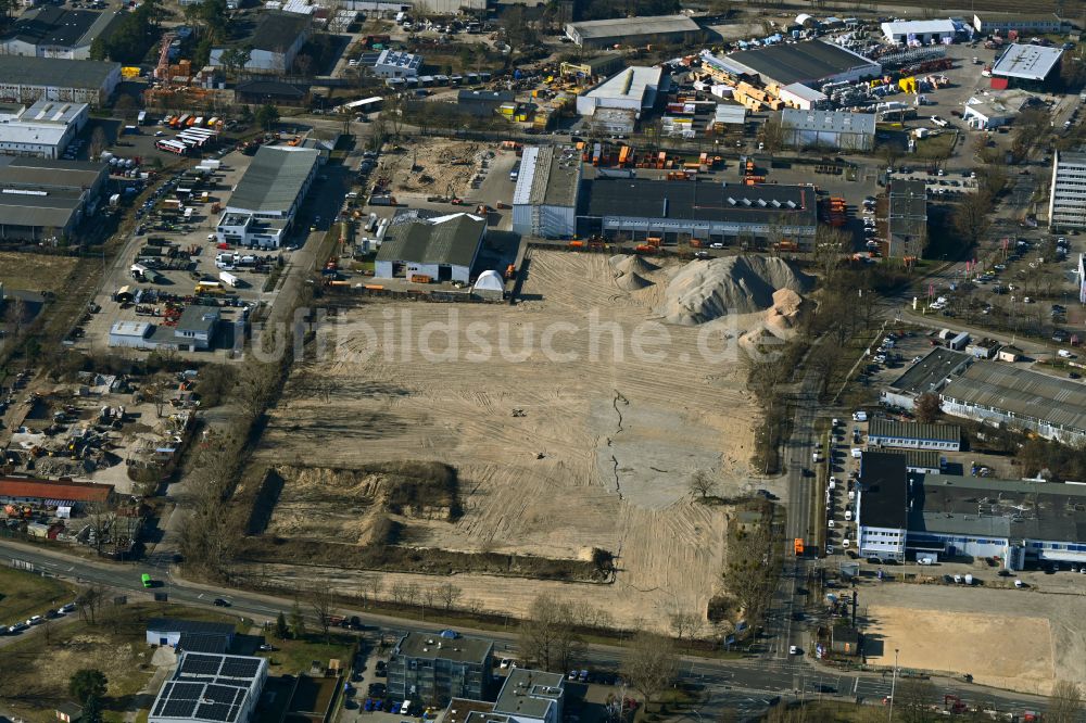 Luftaufnahme Potsdam - Neubau des Logistikzentrums GLS im Ortsteil Drewitz in Potsdam im Bundesland Brandenburg, Deutschland