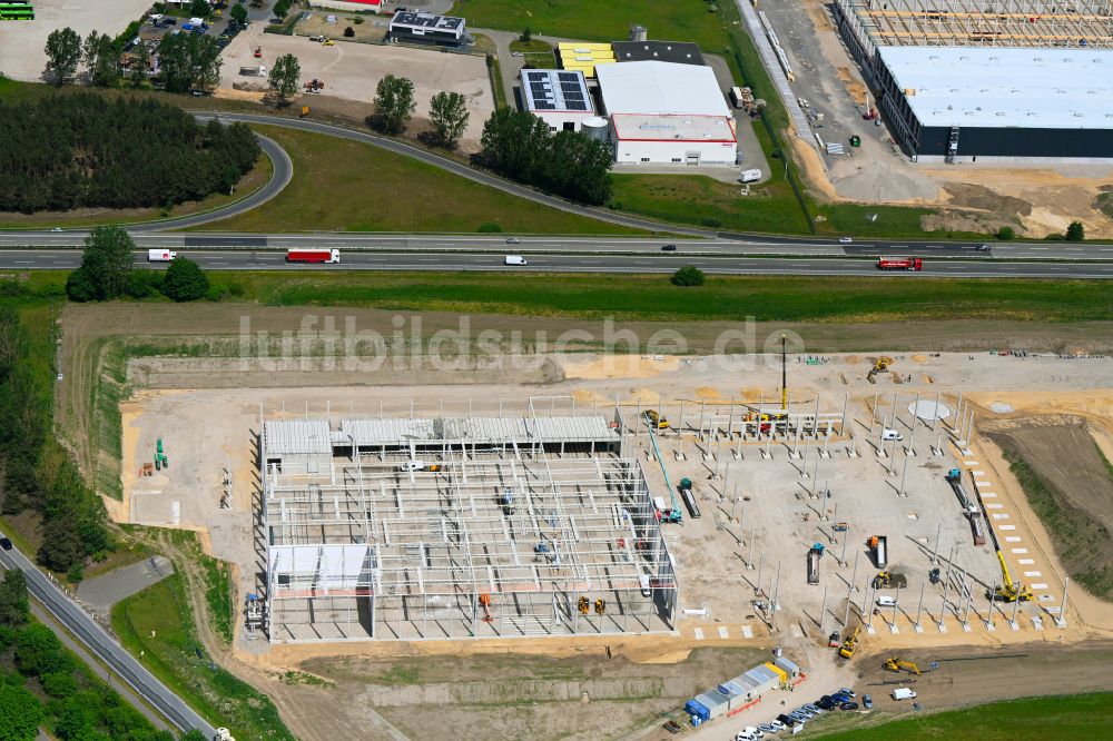Wittenburg aus der Vogelperspektive: Neubau des Logistikzentrums Kühne + Nagel in Wittenburg im Bundesland Mecklenburg-Vorpommern, Deutschland