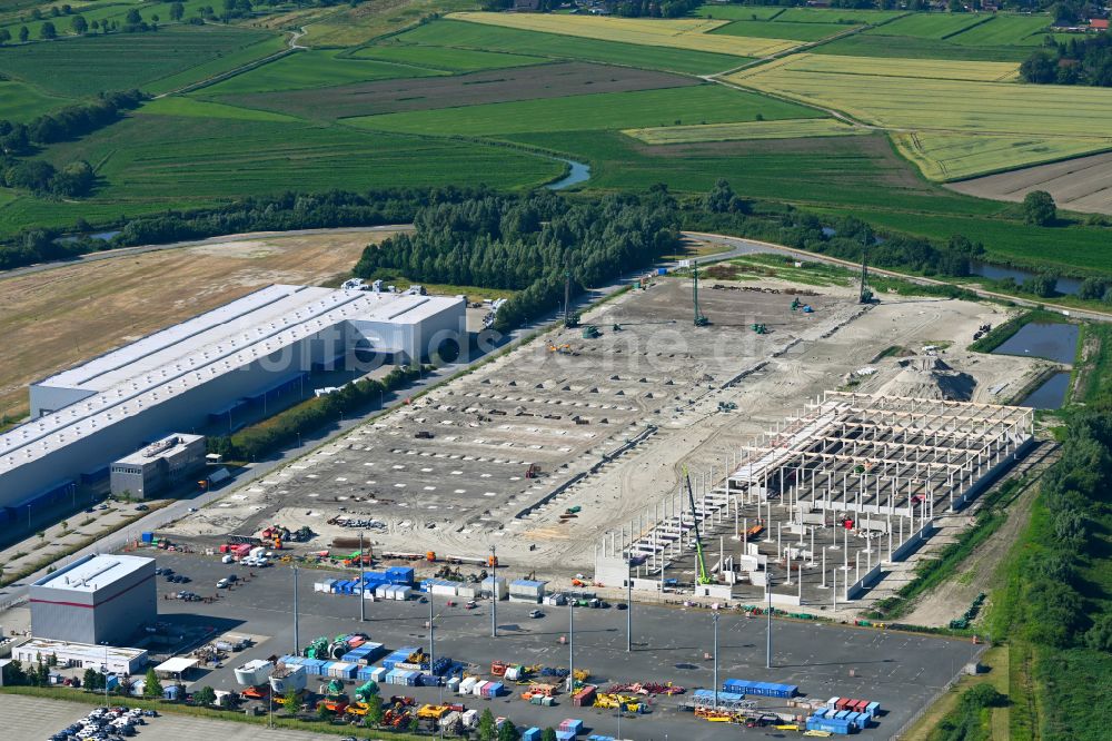 Luftbild Bremerhaven - Neubau des Logistikzentrums Maersk Logistik Campus in Bremerhaven im Bundesland Bremen, Deutschland