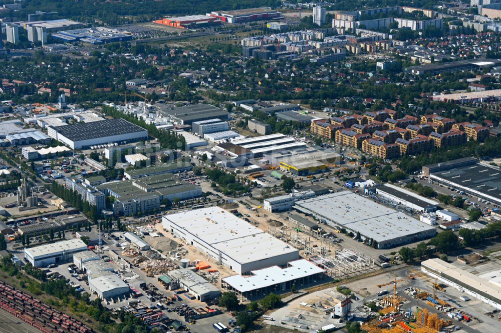 Luftbild Berlin - Neubau des Logistikzentrums an der Marzahner Straße in Berlin, Deutschland