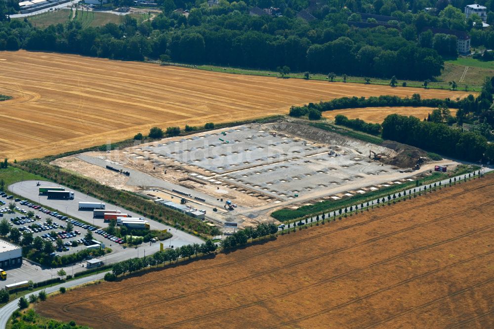 Ponitz aus der Vogelperspektive: Neubau des Logistikzentrums in Ponitz im Bundesland Thüringen, Deutschland