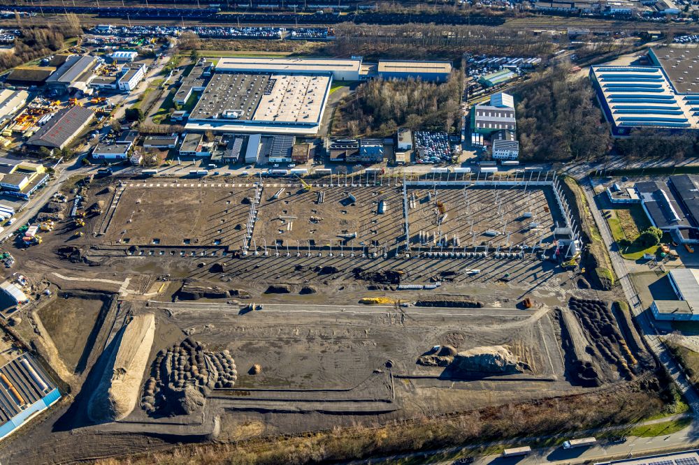Bottrop von oben - Neubau des Logistikzentrums DC1 und DC2 - Prologis Park in Bottrop im Bundesland Nordrhein-Westfalen, Deutschland