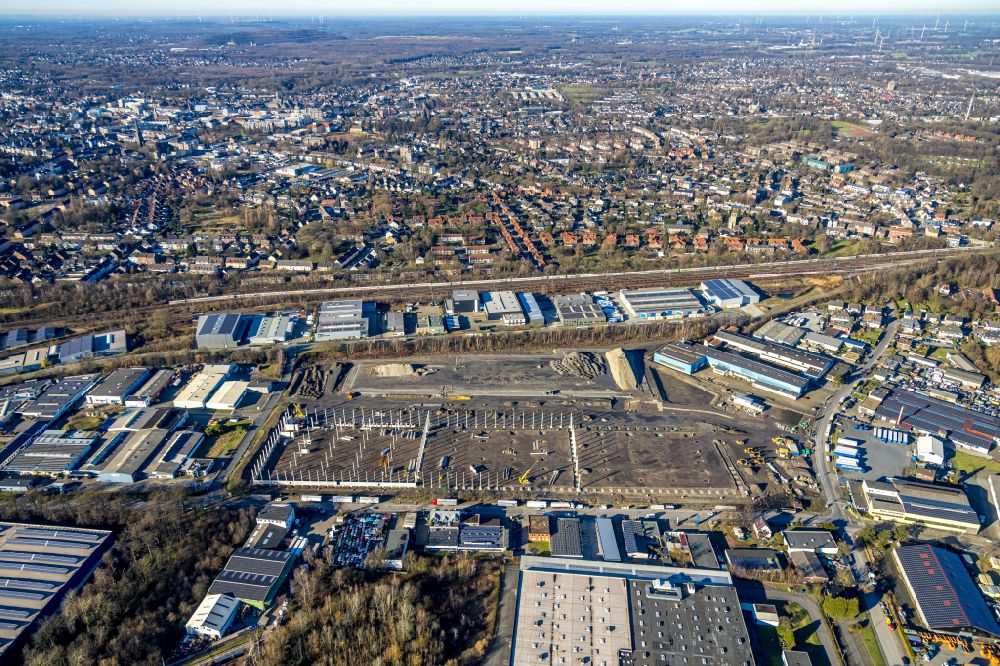 Luftbild Bottrop - Neubau des Logistikzentrums DC1 und DC2 - Prologis Park in Bottrop im Bundesland Nordrhein-Westfalen, Deutschland