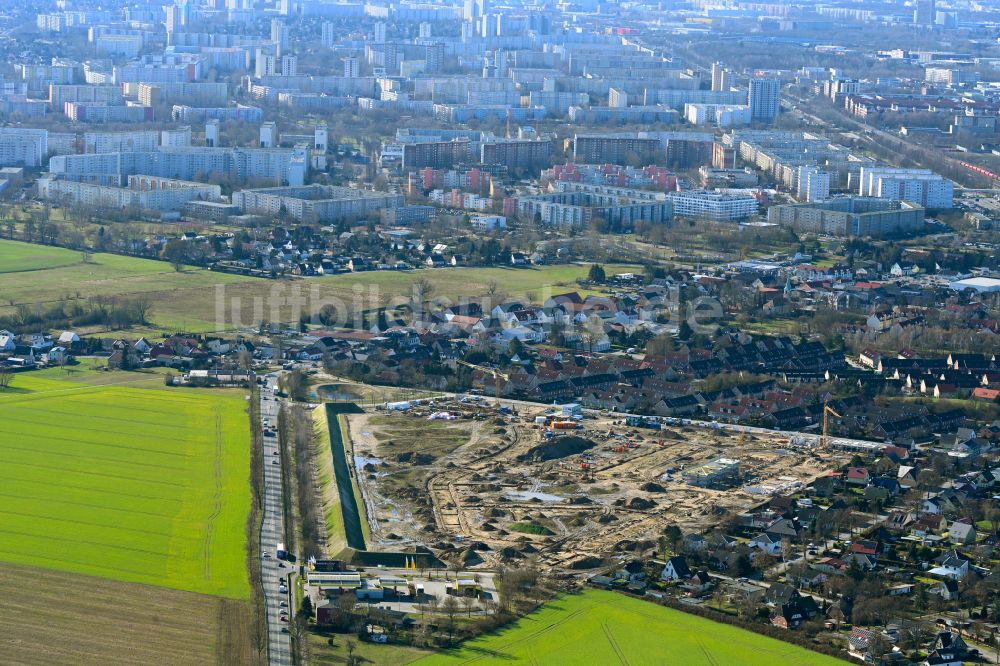 Luftbild Ahrensfelde - Neubau einer Mehrfamilienhaus-Wohnanlage Ahrensfelder Obstwiesen in Ahrensfelde im Bundesland Brandenburg, Deutschland