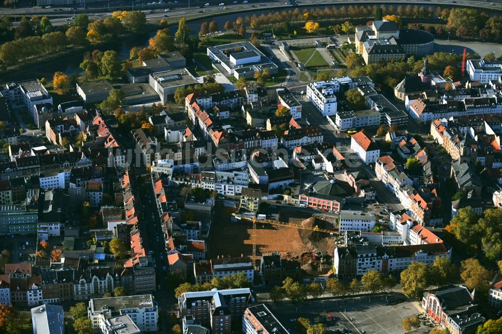 Luftbild Saarbrücken - Neubau einer Mehrfamilienhaus-Wohnanlage im Areal Großherzog-Friedrich-Höfe in Saarbrücken im Bundesland Saarland, Deutschland