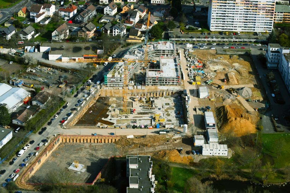 Luftaufnahme Nieder-Eschbach - Neubau einer Mehrfamilienhaus- Wohnanlage am Ben-Gurion-Ring in Nieder-Eschbach im Bundesland Hessen, Deutschland