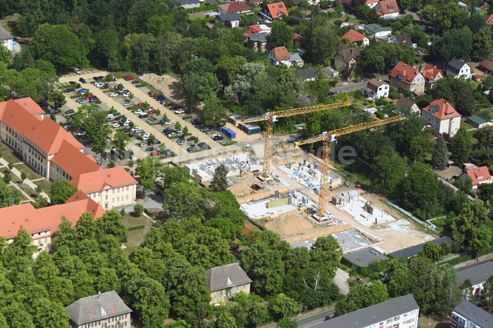 Luftbild Berlin - Neubau einer Mehrfamilienhaus-Wohnanlage in Berlin, Deutschland