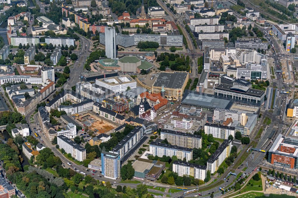 Luftaufnahme Chemnitz - Neubau einer Mehrfamilienhaus-Wohnanlage in Chemnitz im Bundesland Sachsen, Deutschland
