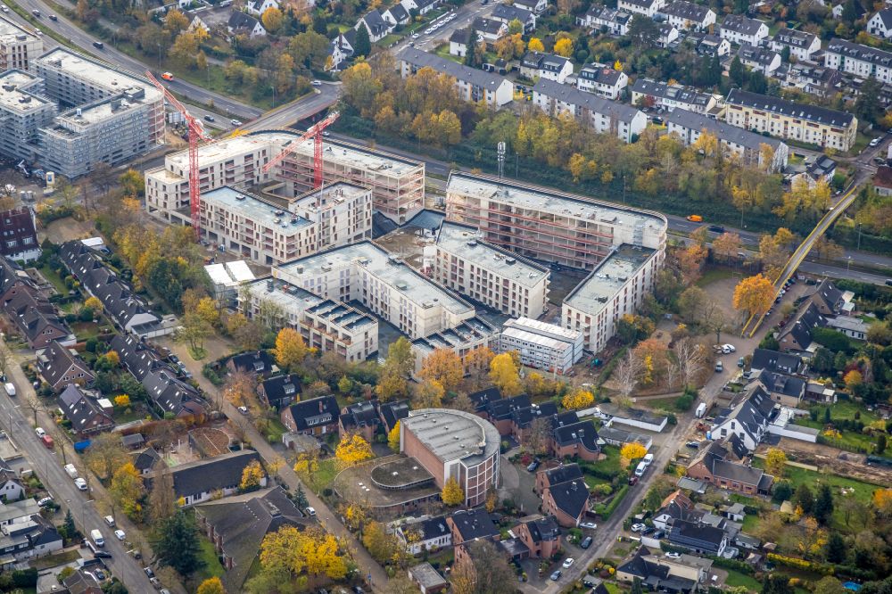Luftbild Düsseldorf - Neubau einer Mehrfamilienhaus-Wohnanlage Deiker Höfe in Düsseldorf im Bundesland Nordrhein-Westfalen, Deutschland