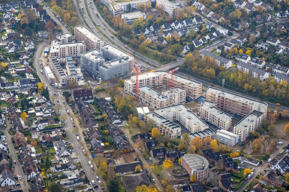 Luftaufnahme Düsseldorf - Neubau einer Mehrfamilienhaus-Wohnanlage Deiker Höfe in Düsseldorf im Bundesland Nordrhein-Westfalen, Deutschland