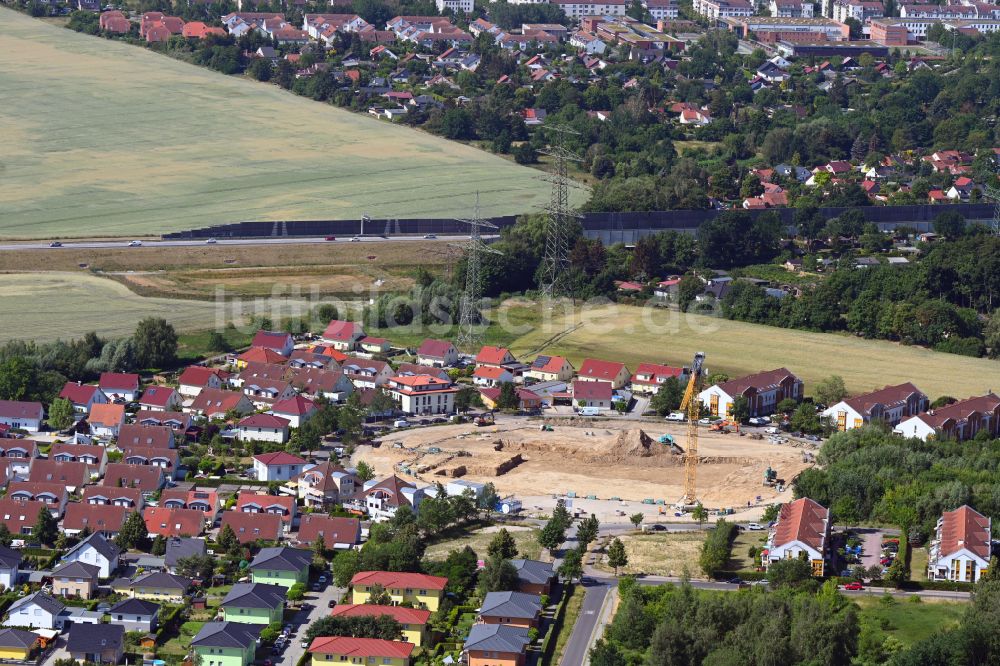 Luftbild Schwanebeck - Neubau einer Mehrfamilienhaus-Wohnanlage Am Eichenring in Schwanebeck im Bundesland Brandenburg, Deutschland