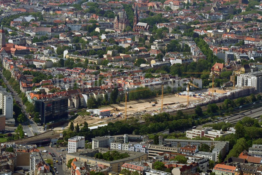 Luftbild Berlin - Neubau einer Mehrfamilienhaus-Wohnanlage Friedenauer Höhe an der Handjerystraße - Innsbrucker Platz - Hauptstraße in Berlin, Deutschland