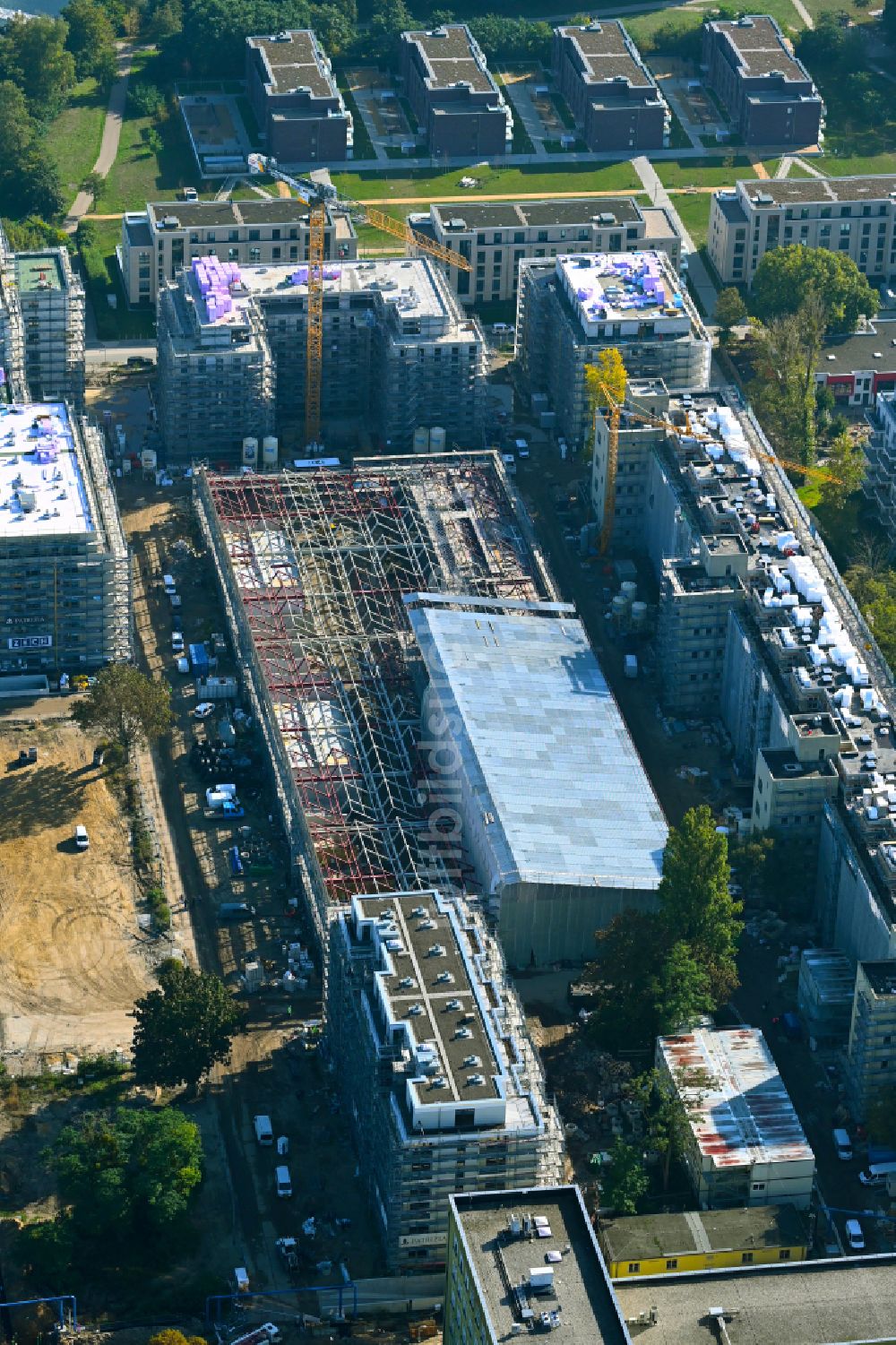 Luftbild Berlin - Neubau einer Mehrfamilienhaus-Wohnanlage Havelufer-Quartier in Berlin, Deutschland