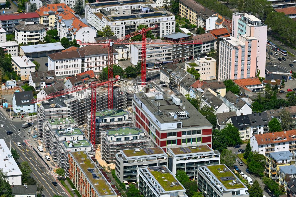 Luftaufnahme Darmstadt - Neubau einer Mehrfamilienhaus-Wohnanlage HERZOGHÖFE in Darmstadt im Bundesland Hessen, Deutschland