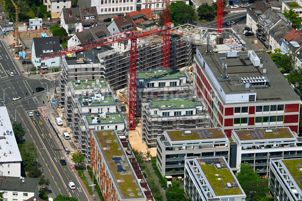 Darmstadt von oben - Neubau einer Mehrfamilienhaus-Wohnanlage HERZOGHÖFE in Darmstadt im Bundesland Hessen, Deutschland