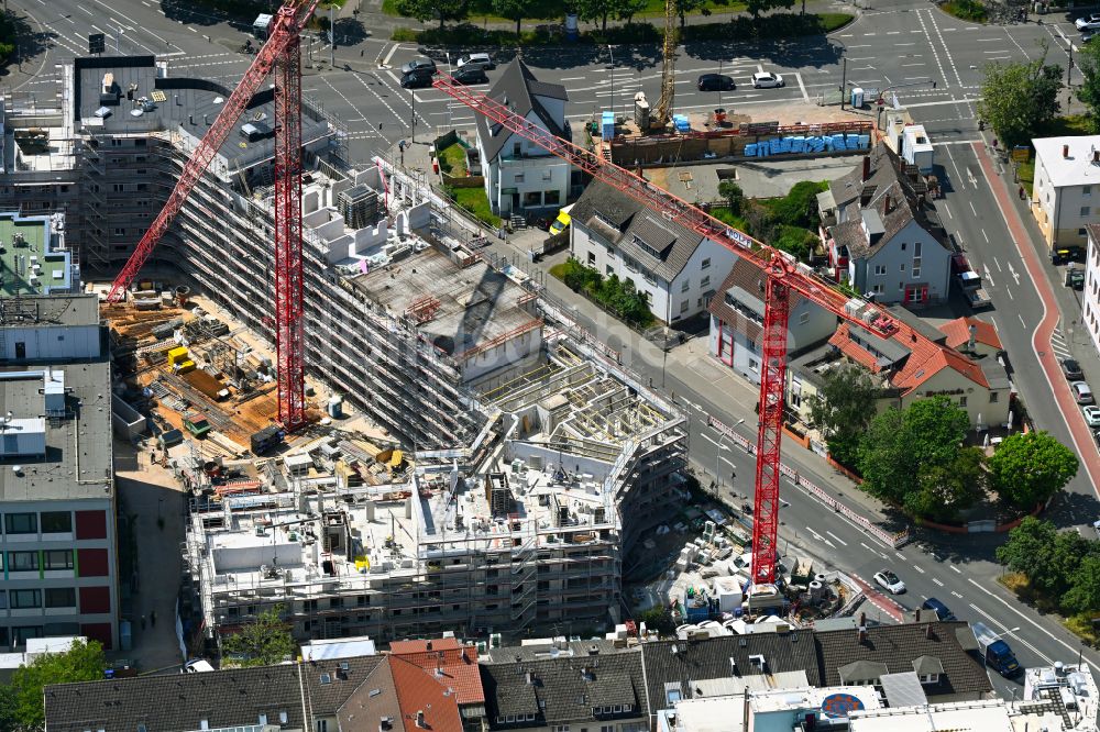 Luftaufnahme Darmstadt - Neubau einer Mehrfamilienhaus-Wohnanlage HERZOGHÖFE in Darmstadt im Bundesland Hessen, Deutschland