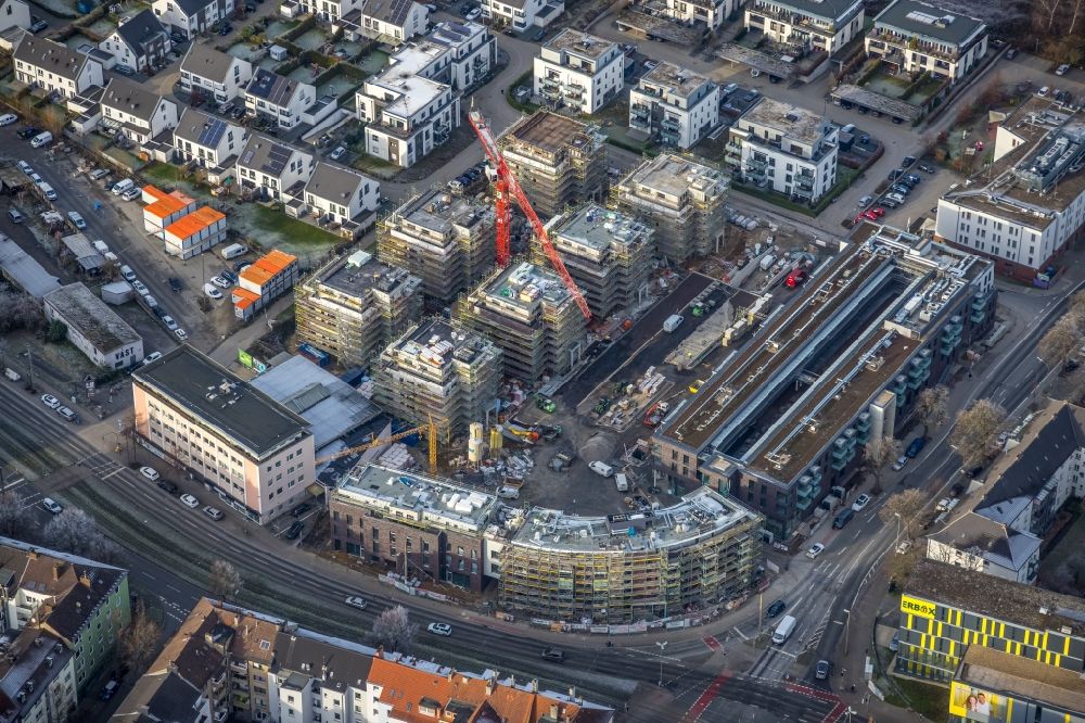 Luftaufnahme Dortmund - Neubau einer Mehrfamilienhaus- Wohnanlage Kaiser-Quartier in Dortmund im Bundesland Nordrhein-Westfalen, Deutschland