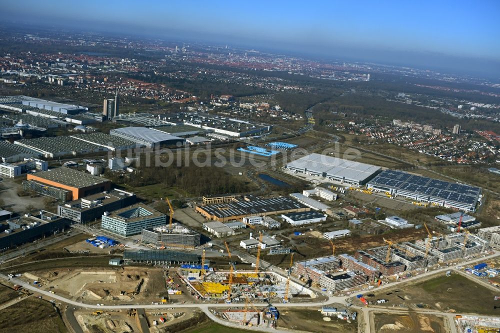 Luftbild Hannover - Neubau einer Mehrfamilienhaus-Wohnanlage Kronsberg-Süd in Hannover im Bundesland Niedersachsen, Deutschland