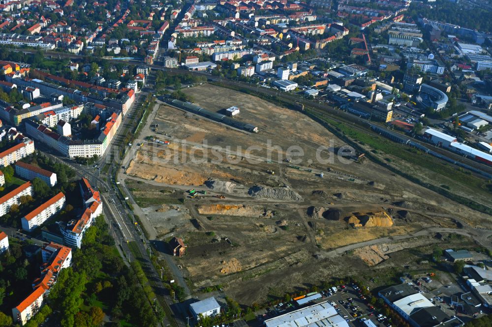 Luftbild Leipzig - Neubau einer Mehrfamilienhaus-Wohnanlage Leipzig 416 in Leipzig im Bundesland Sachsen, Deutschland