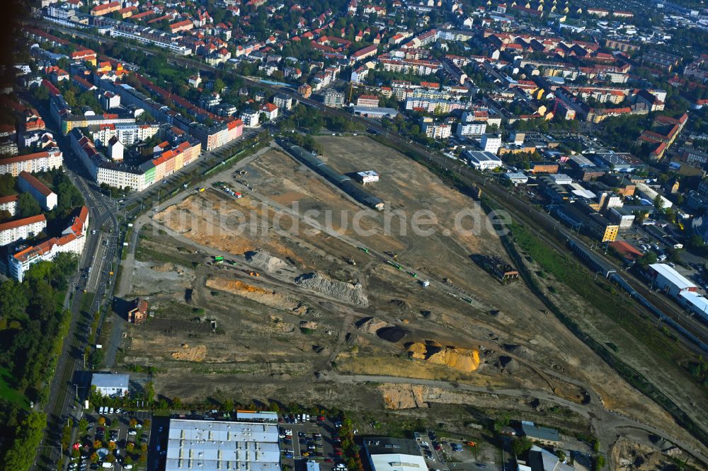 Luftaufnahme Leipzig - Neubau einer Mehrfamilienhaus-Wohnanlage Leipzig 416 in Leipzig im Bundesland Sachsen, Deutschland