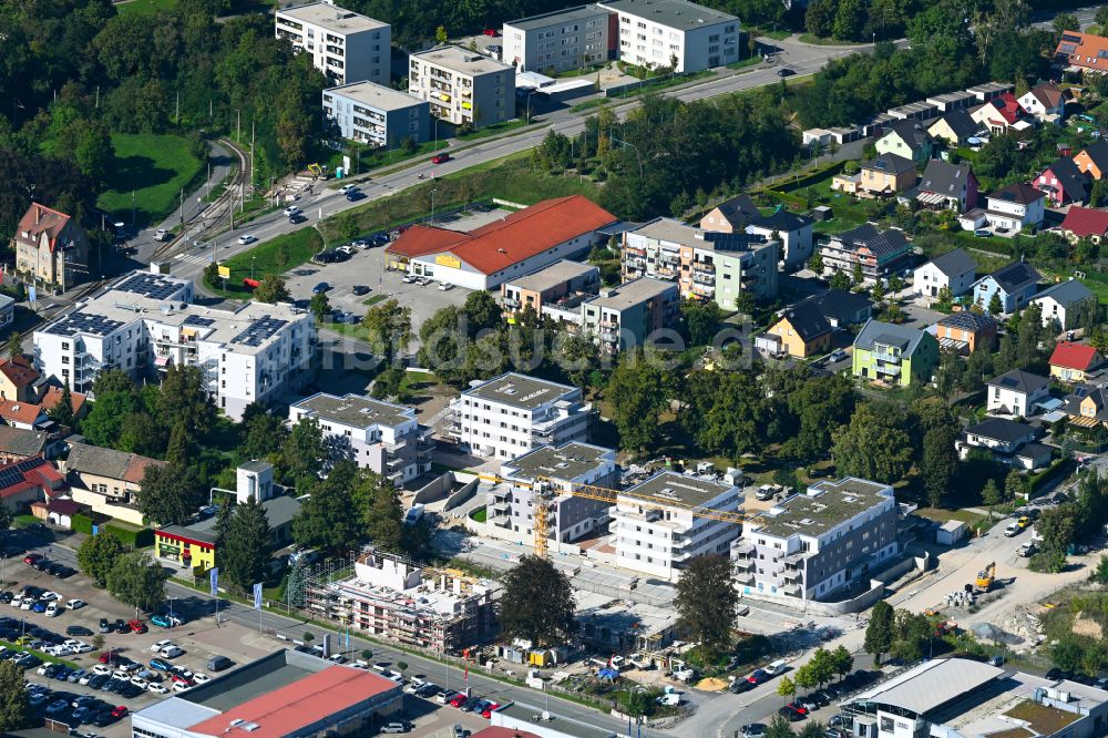 Luftbild Jena - Neubau einer Mehrfamilienhaus-Wohnanlage Linden-Allee in Jena im Bundesland Thüringen, Deutschland