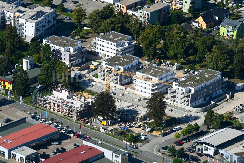 Luftaufnahme Jena - Neubau einer Mehrfamilienhaus-Wohnanlage Linden-Allee in Jena im Bundesland Thüringen, Deutschland