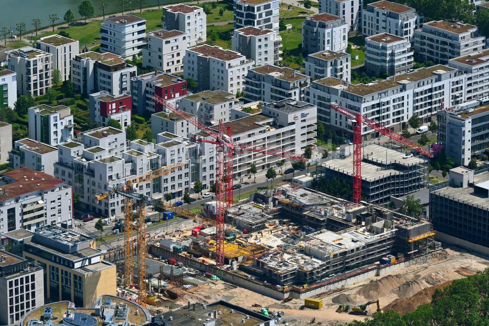 Luftbild Ludwigshafen am Rhein - Neubau einer Mehrfamilienhaus-Wohnanlage Ludwigs-Quartier in Ludwigshafen am Rhein im Bundesland Rheinland-Pfalz, Deutschland