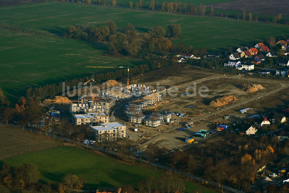 Luftbild Biesenthal - Neubau einer Mehrfamilienhaus-Wohnanlage Naturquartier in Biesenthal im Bundesland Brandenburg, Deutschland