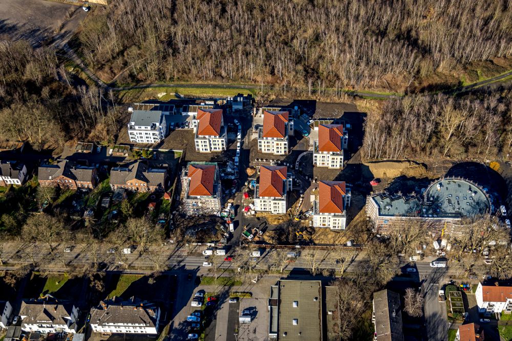 Niederaden von oben - Neubau einer Mehrfamilienhaus-Wohnanlage in Niederaden im Bundesland Nordrhein-Westfalen, Deutschland