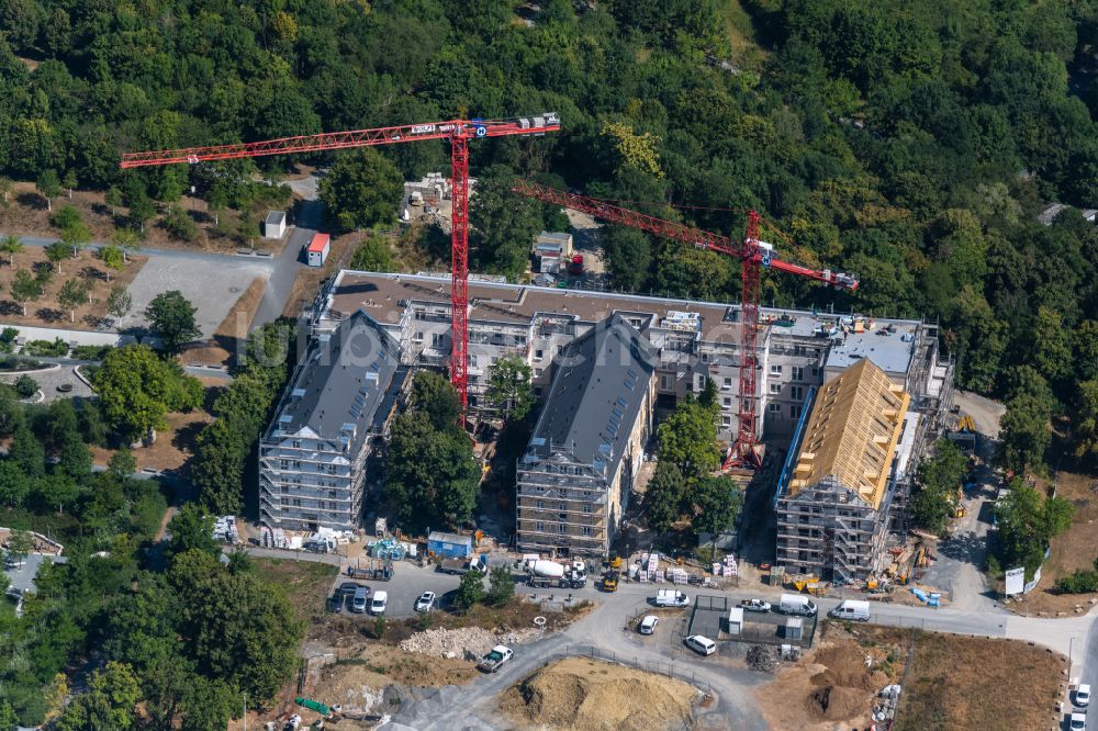 Luftaufnahme Würzburg - Neubau einer Mehrfamilienhaus-Wohnanlage im Ortsteil Frauenland in Würzburg im Bundesland Bayern, Deutschland