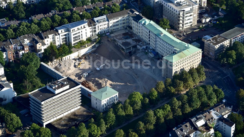 Bonn von oben - Neubau einer Mehrfamilienhaus-Wohnanlage im Ortsteil Südstadt in Bonn im Bundesland Nordrhein-Westfalen, Deutschland