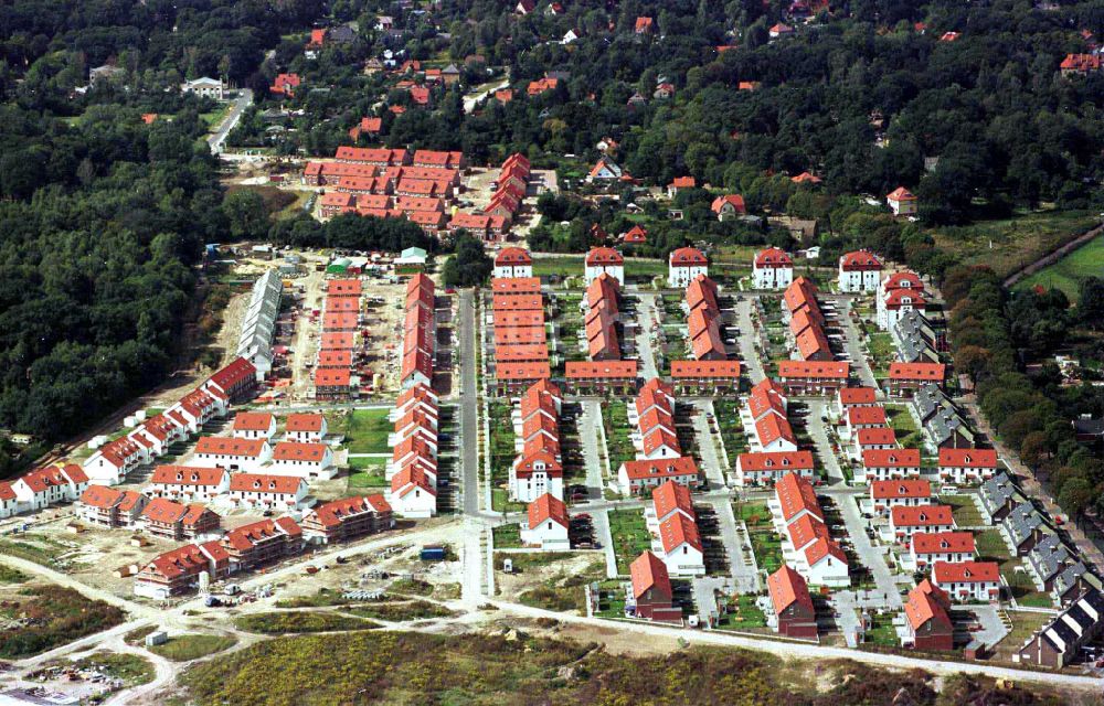 Luftaufnahme Falkensee - Neubau einer Mehrfamilienhaus-Wohnanlage Parkstadt Falkensee in Falkensee im Bundesland Brandenburg, Deutschland