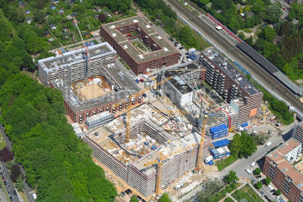 Hamburg von oben - Neubau einer Mehrfamilienhaus-Wohnanlage Pergolenviertel - Feldahornweg - Alte Wöhr in Hamburg, Deutschland